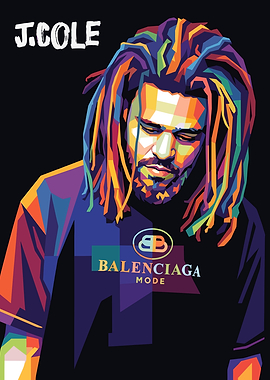 J. Cole Pop Art Portrait