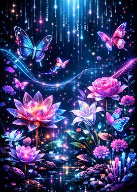 Enchanted Butterfly and Floral Dreamscape