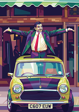 Mr. Bean and his Mini Cooper