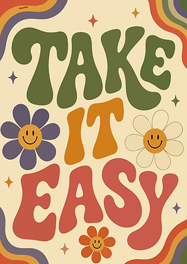 Take It Easy Retro Poster