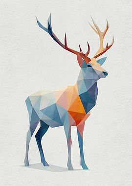 Geometric Deer Art