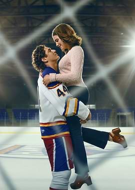 Hockey Player Hugs Girlfriend
