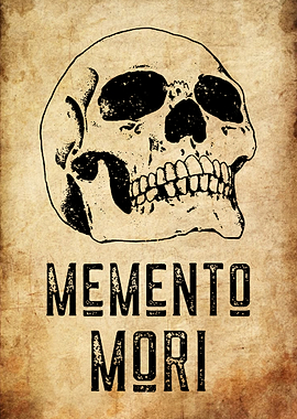 Memento Mori Skull Vintage Poster