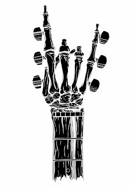 Skeleton Hand Rock Music Guitar
