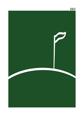Minimalist Golf Course Flag