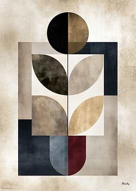Japandi Botanical Geometry No. 20 – Quiet Luxury Zen Wall Art