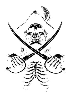 Pirate Skeleton with Crossed Swords