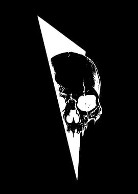 White Skull on Black Background