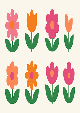 Retro Floral Illustration