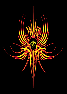 Fiery Pinstripe Design with Monogram