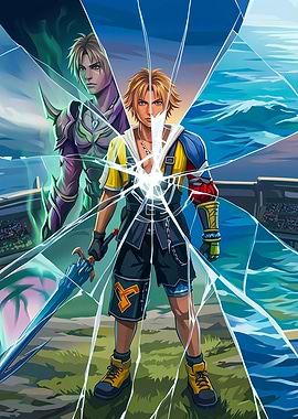 Tidus and Sephiroth in a Shattered World
