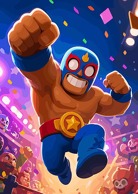 Brawl stars El Primo in a Wrestling Ring