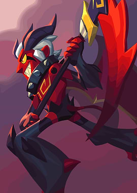 Brawl stars Red Demon Warrior with Staff