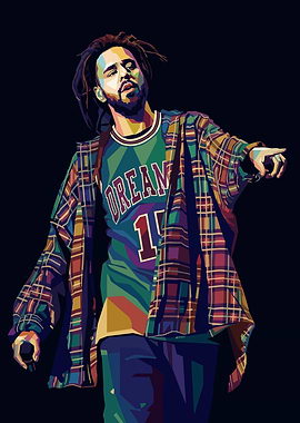 J. Cole Pop Art Portrait