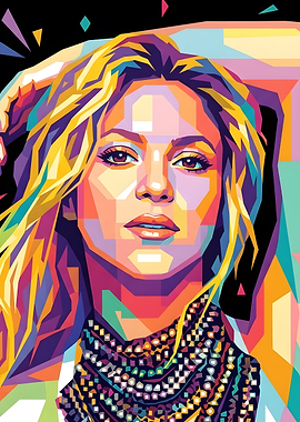 Shakira Pop Art Portrait