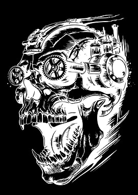 Steampunk Skull with Gears