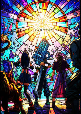 Final Fantasy VII Stained Glass Art