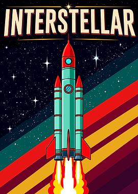 Interstellar Rocket Launch Poster