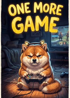 Shiba Inu Gamer 'One More Game'