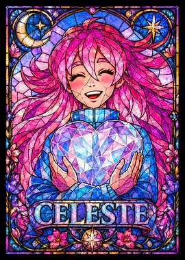 Celeste Stained Glass Anime Art