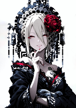 Anime Woman in Traditional Japanese Attire
