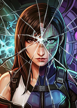 Tifa Lockhart Cracked Screen Art