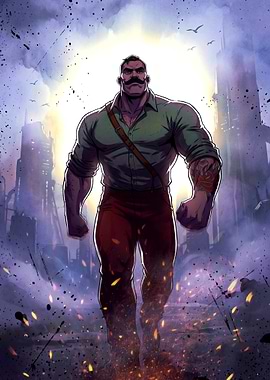 Muscular Man Walking