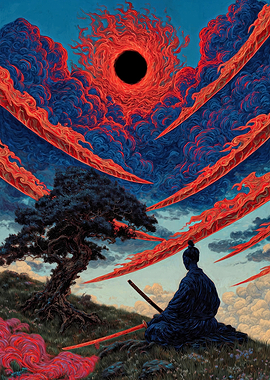 Samurai Under a Cosmic Eclipse