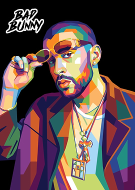 Bad Bunny Pop Art Portrait