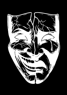 Cracked Comedy and Tragedy Masks