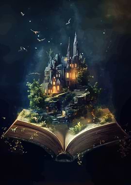 Enchanted Castle on an Open Book