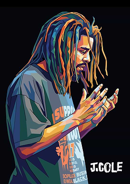 J. Cole Pop Art Portrait
