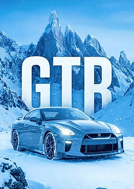 GTR Car in Snowy Mountains