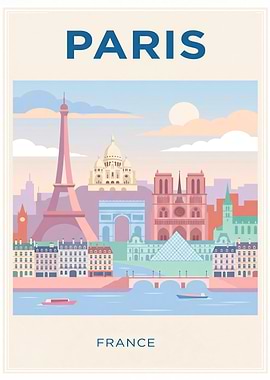 Paris Cityscape with Landmarks