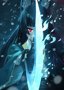 Anime Girl with Glowing Sword