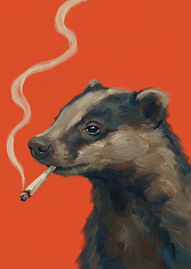 Smoky Badger On Orange
