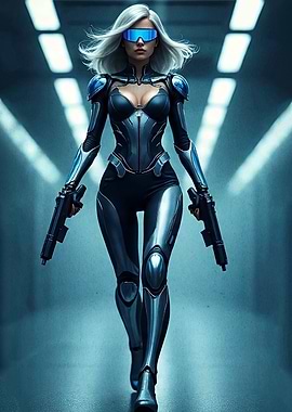 Sci-fi Woman with Guns