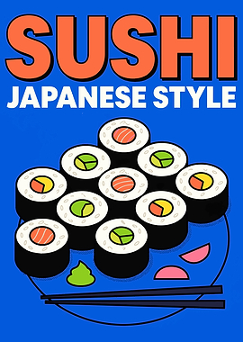 Sushi Japanese Style Poster