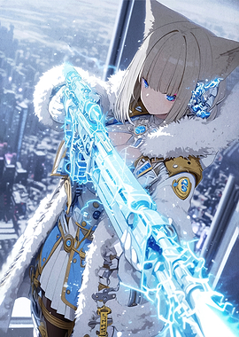 Anime Girl with Futuristic Gun