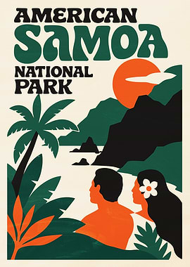 American Samoa National Park Vintage Poster