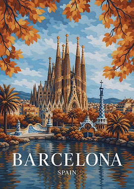 Barcelona Sagrada Familia Autumn