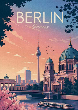Vintage Berlin Travel Poster