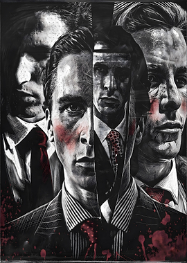 American Psycho Christian Bale Collage