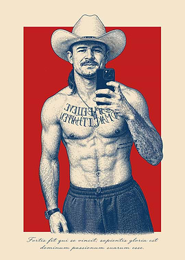 Cowboy taking a selfie