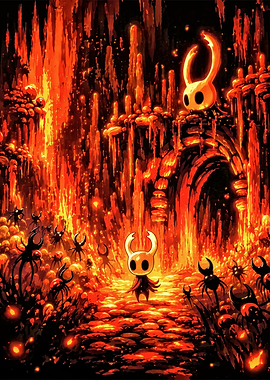 Hollow Knight Characters in Fiery Cave