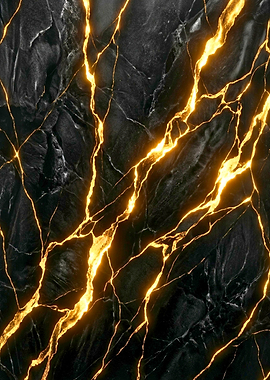 Black Marble with Golden Veins