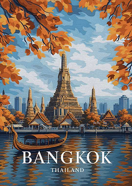 Bangkok Thailand Wat Arun River Boat