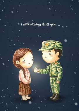 Soldier gives light to girl