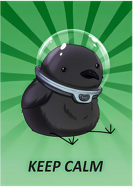 Cute Bird in Space Helmet