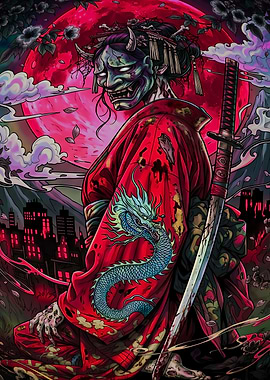 Demonic Geisha with Dragon Kimono